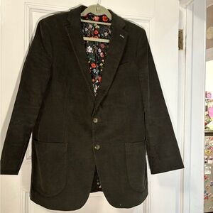 Men's Dark Green Corduroy Blazer